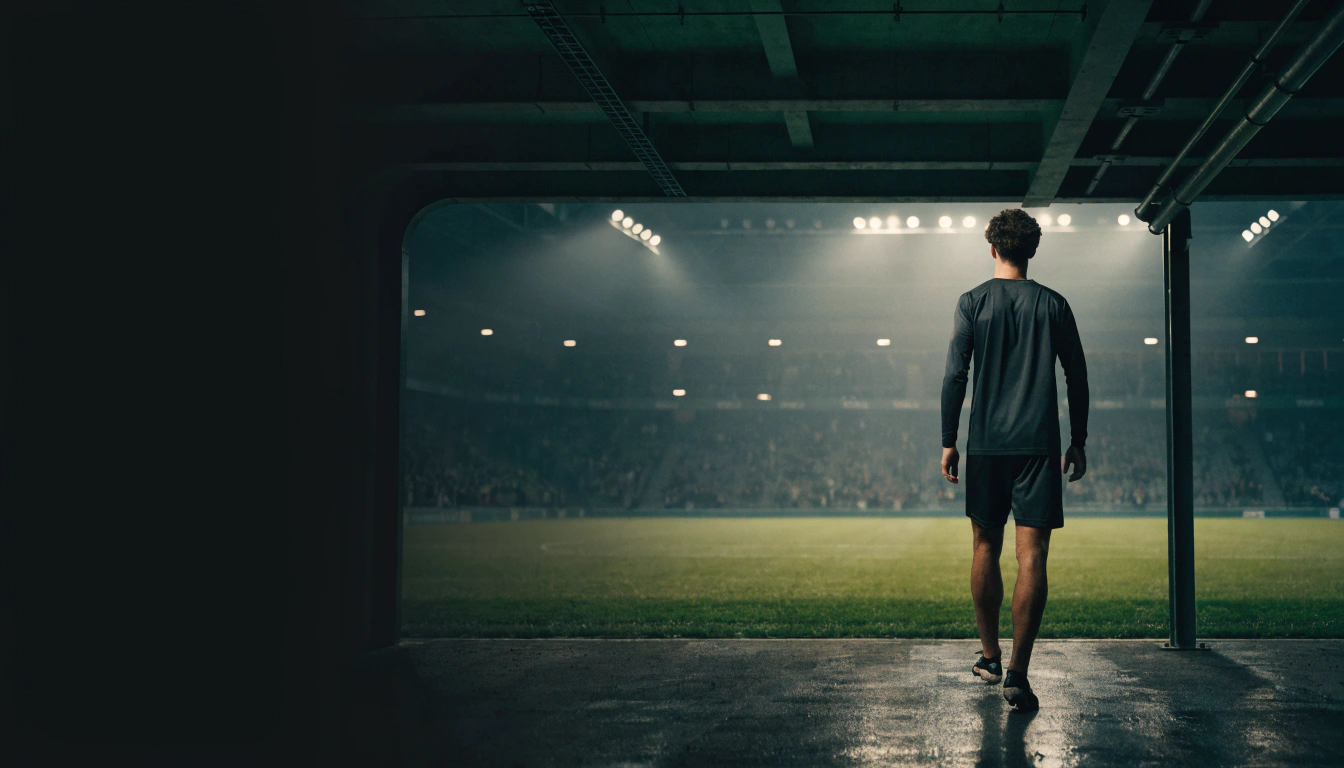 Spieler betritt das Stadion